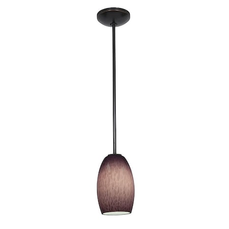 Chianti, Pendant, Oil Rubbed Bronze Finish, Purple Cloud Glass